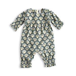 Kate Quinn Retro Rainbow Organic Cotton Romper Baby Girls 3–6 Months Long Sleeve